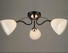 Люстра потолочная трехрожковая Мелодия Света Е27 Черное золото картинка 